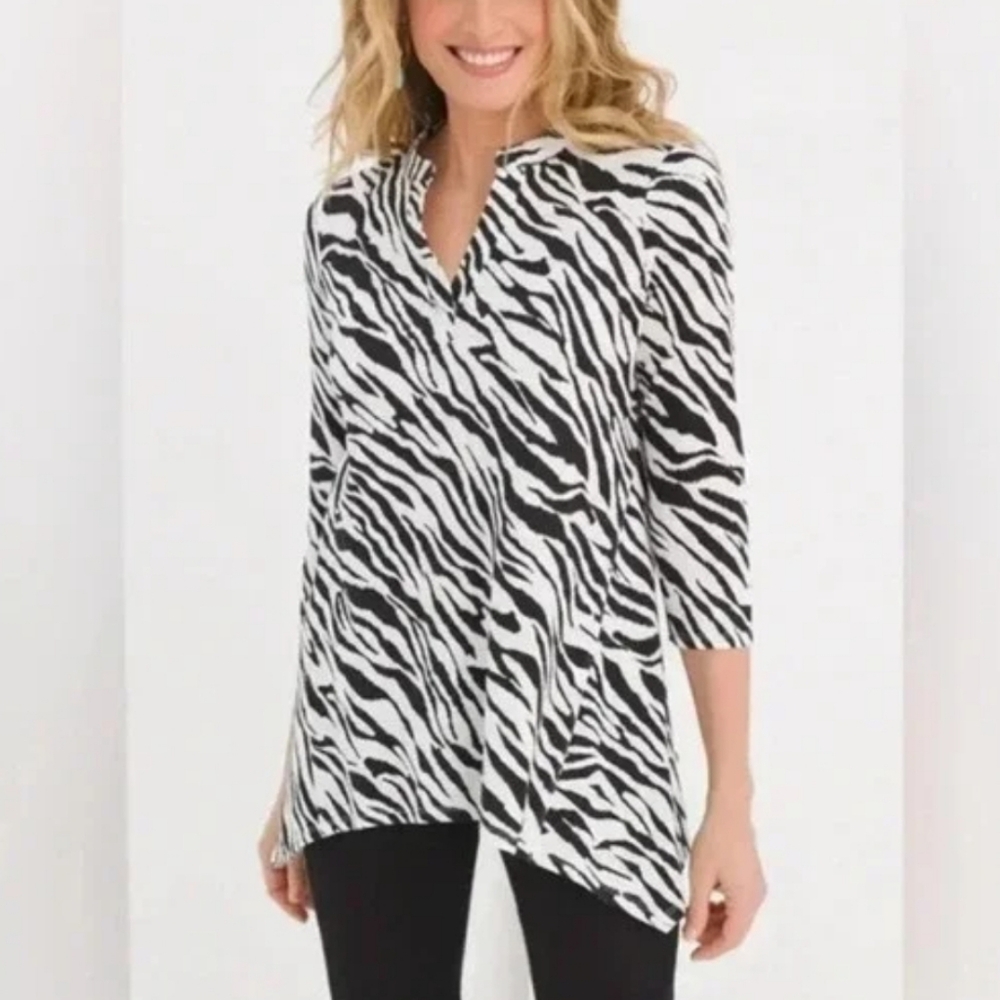 Chico's Black and White Zebra Tunic